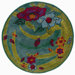 Vibrance Blue Tropical Flowers and Leaves Rug