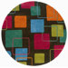 Vibrance Charcoal Geometric Squares Rug