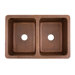 Corniglia Hand Hammered Copper Double Bowl Farmhouse Sink