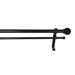 Double Curtain Rod Set with 1" Front Rod in Espresso
