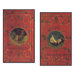 French Red Roosters Oversized Kitchen Wall Plaque Set