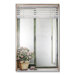Faux Window Mirror Screen with Blinds and Rose Plant
