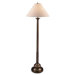 Floor Lamp with Cream Linen Hardback Shade in Mission Bronze