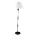 Floor Lamp with Cream Linen Hardback Shade in Textured Black
