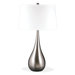 29" Table Lamp with Cream Brussels Linen Hardback Shade in Satin Nickel