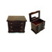 Antique Jewelry Box with Bun Feet in Distressed Antique Ebony