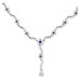 Scallop Sterling Silver Sapphire Diamond Flower lariat necklace