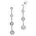 Linear Triple Cubic Zirconia Diamond Drop Earrings