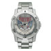 Chrome Biker Watch with Ride Free Skull and Wings Emboss
