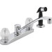 Two Handle Centerset Kitchen Faucet with Side Sprayer