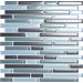 Color Blends Gris Random Glossy Glass Mosaic in Gray