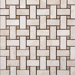 Tumbled Travertine Basketweave Mosaic in Ivory