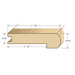 78" Solid Hardwood Unfinished Cherry Stair Nose for 9/16" Floors