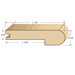 78" Solid Hardwood Unfinished Elm Stair Nose for 9/16" Floors