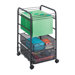 Onyx Mesh File Cart with Drawers
