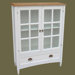 Traditional Bookcase with Glass Door in Distressed White