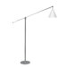 Unoluci One Light Floor Lamp with White Steel Shade in Polished Chrome