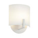Scudo One Light Wall Sconce with White Etched Glass Shade in Satin White