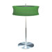 Lightweights 16" Two Light Table Lamp with Green Spandex Shade in Satin Aluminum