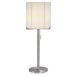 Boxus Round One Light Table Lamp in Satin Nickel