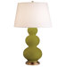 Triple Gourd Table Lamp in Apple with Brass Base