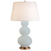 Triple Gourd Table Lamp in Baby Blue with Brass Base