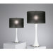 Kate Small Table Lamp in White Glass with Black Pleated Organza Shade
