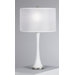 Kate Small Table Lamp in White Glass with White Pleated Organza Shade
