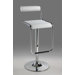25.25" - 29" Leatherette Swivel Barstool with Gas Lift in White