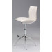 26" - 30.5" Leatherette Swivel Barstool with Gas Lift in White