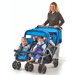 Quad 4 Passenger Tandem Dual Folding Canopy Stroller