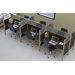 Pro-Biz Six-Straight Desk Workstation With 4 Melamine Privacy Panels