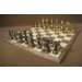 Large Metal Staunton on Grey Briar Chess Board