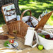 Huntsman Basket for  Four with Coffee Set and Blanket in Gazebo