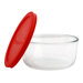 Storage Plus 4-Cup Round Storage Dish with Red Plastic Cover
