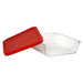 Storage Plus 3-Cup Rectangle Storage Dish with Red Plastic Cover