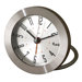 Diecast Round Travel Alarm Clock with Bold Arabic Numerals