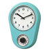 Retro Kitchen Timer Wall Clock in Turquoise