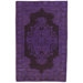 Khotan Patch Purple Floral Medallion Rug