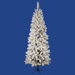 Flocked Pacific Pine 6.5' Artificial Pencil Christmas Tree with LED Lights