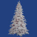 Flocked White Spruce 4.5' Artificial Christmas Tree with Multicolored LED Lights