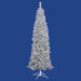 4.5' Artificial Pencil Christmas Tree with Clear Lights in Silver