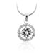 Silver-Tone Cubiz Zirconia Drop Pendant Necklace