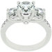 Silver-Tone Three-Stone Cubic Zirconia Engagement Ring