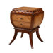 Classic Splayed Leg Side Chest in Hand-Painted Birdseye Distressed Maple