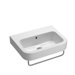 Traccia Modern Curved White Ceramic Wall Hung Bathroom Sink without Overflow