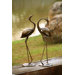 Stylized Garden Heron Pair Statue