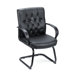 Button Tufted Office Guest Chair with Sled Base