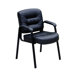 Leather Guest Chair with Polished Steel Legs