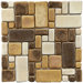Heritage 12" x 12" Ceramic Mosaic in Brown and Gold
